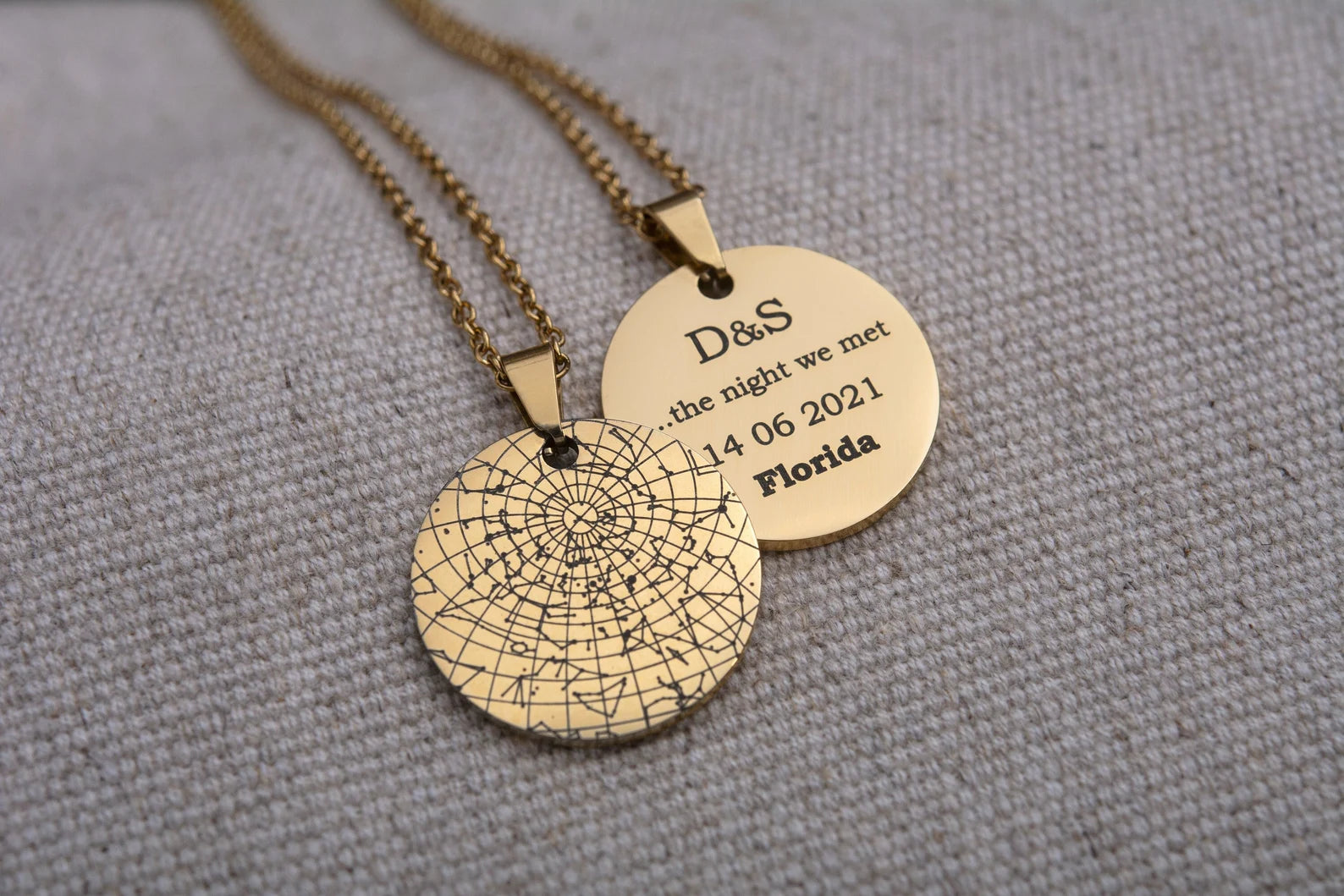 Engraved Star Map By Date Necklace