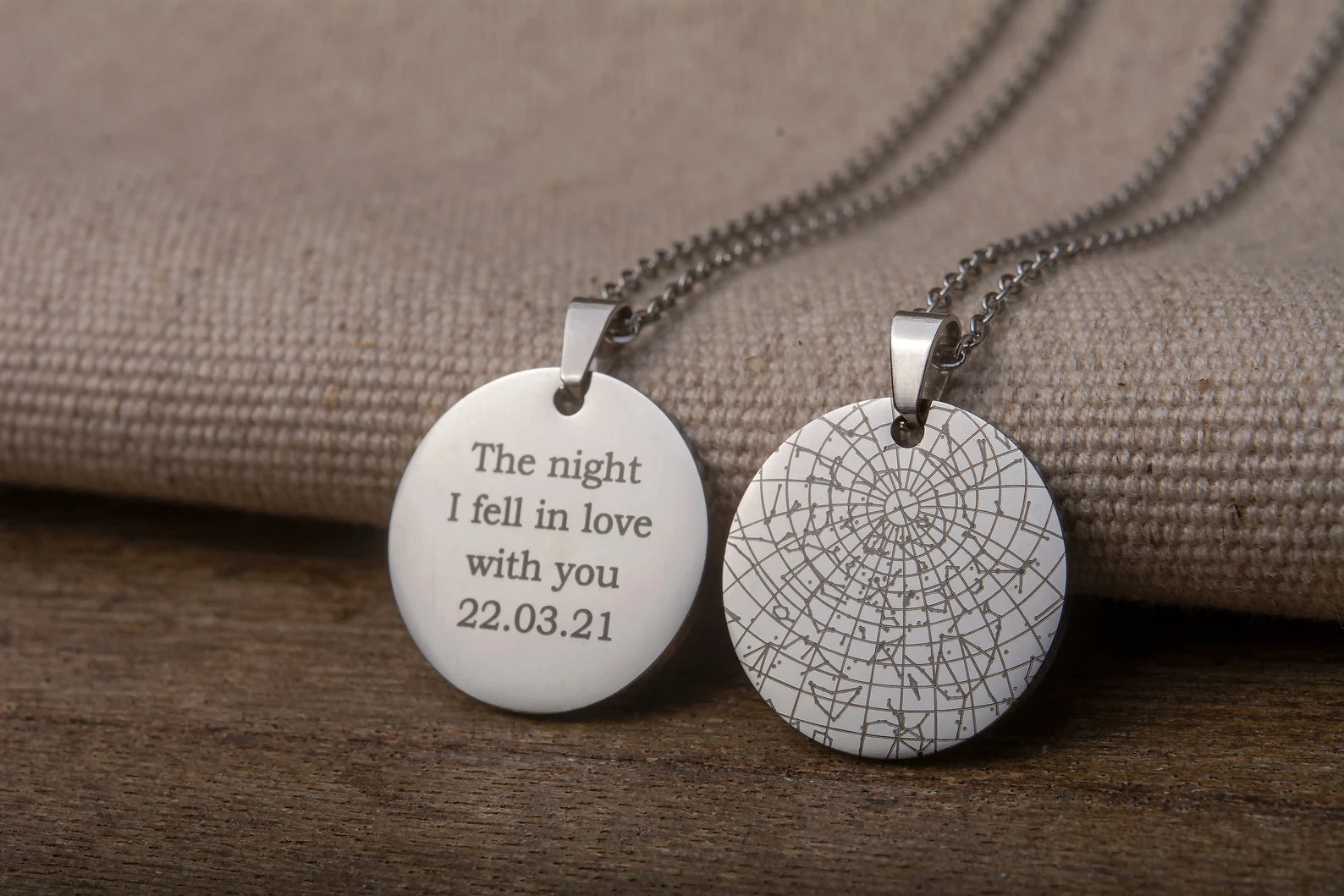 Engraved Star Map By Date Necklace