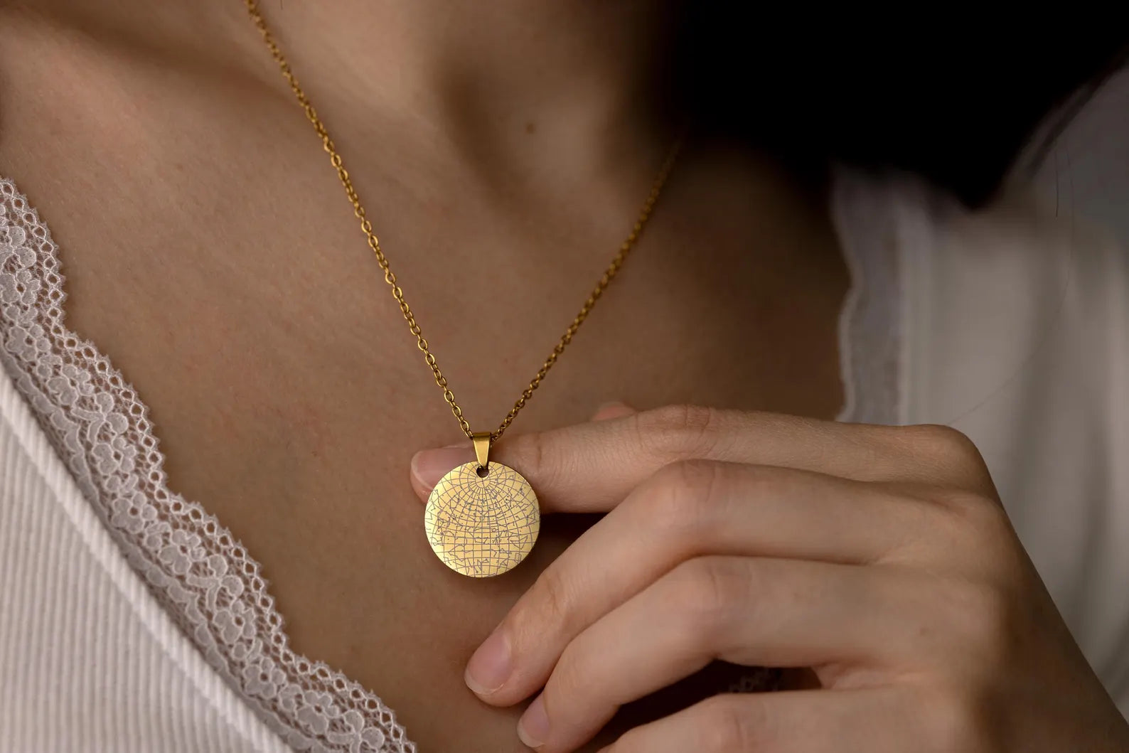 Engraved Star Map By Date Necklace