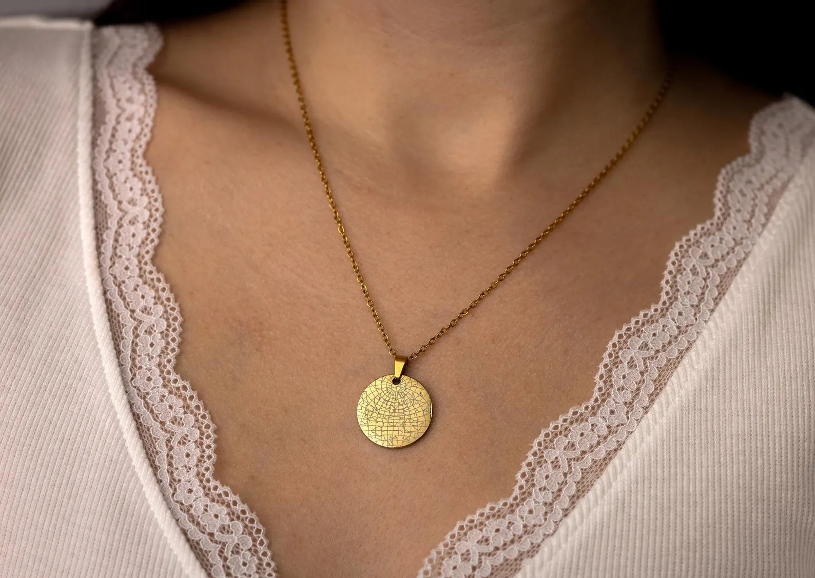 Engraved Star Map By Date Necklace