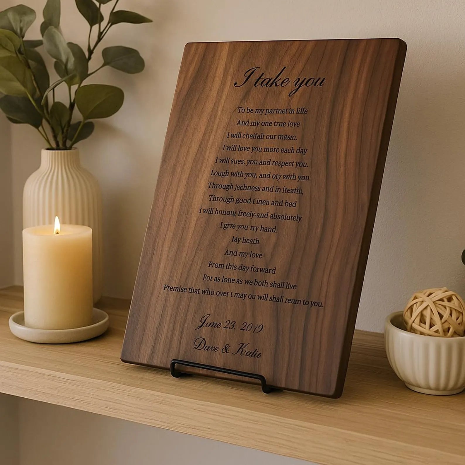 Engraved Wedding Vows
